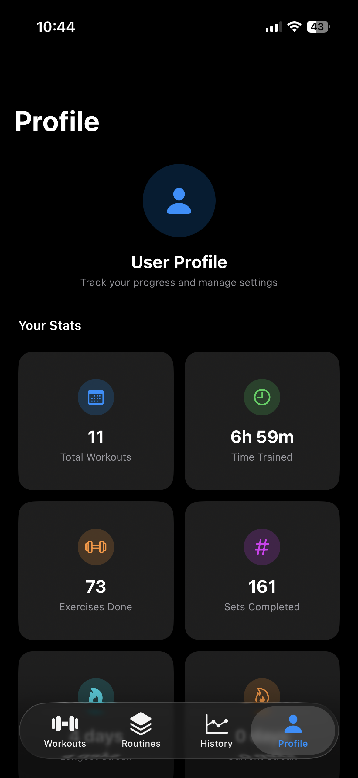 Workouts App Screenshot 3