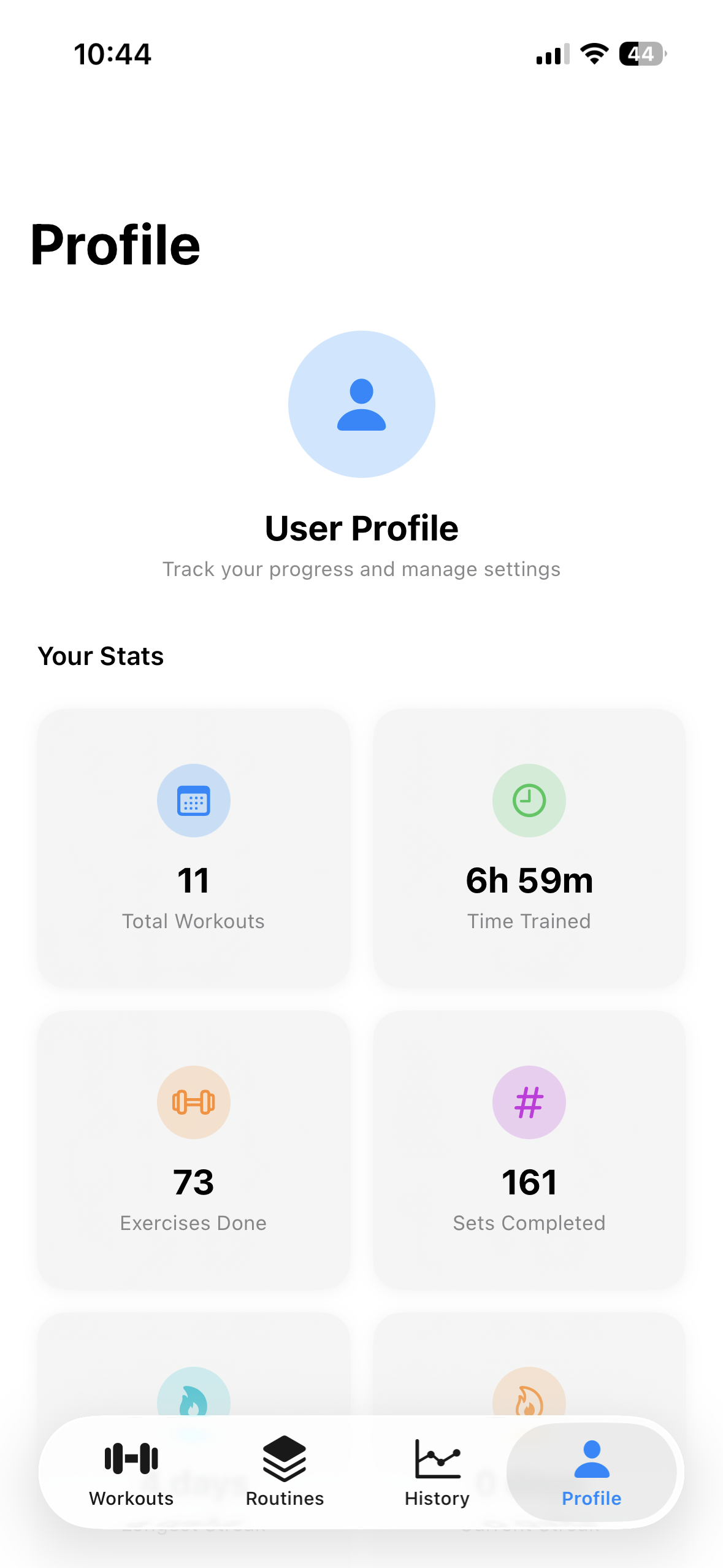 Workouts App Screenshot 3